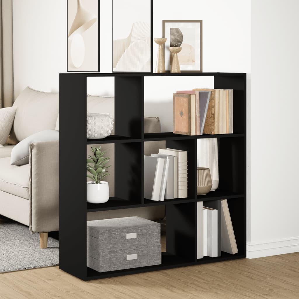 Bookcase/room divider black 102x29x103.5 cm wood