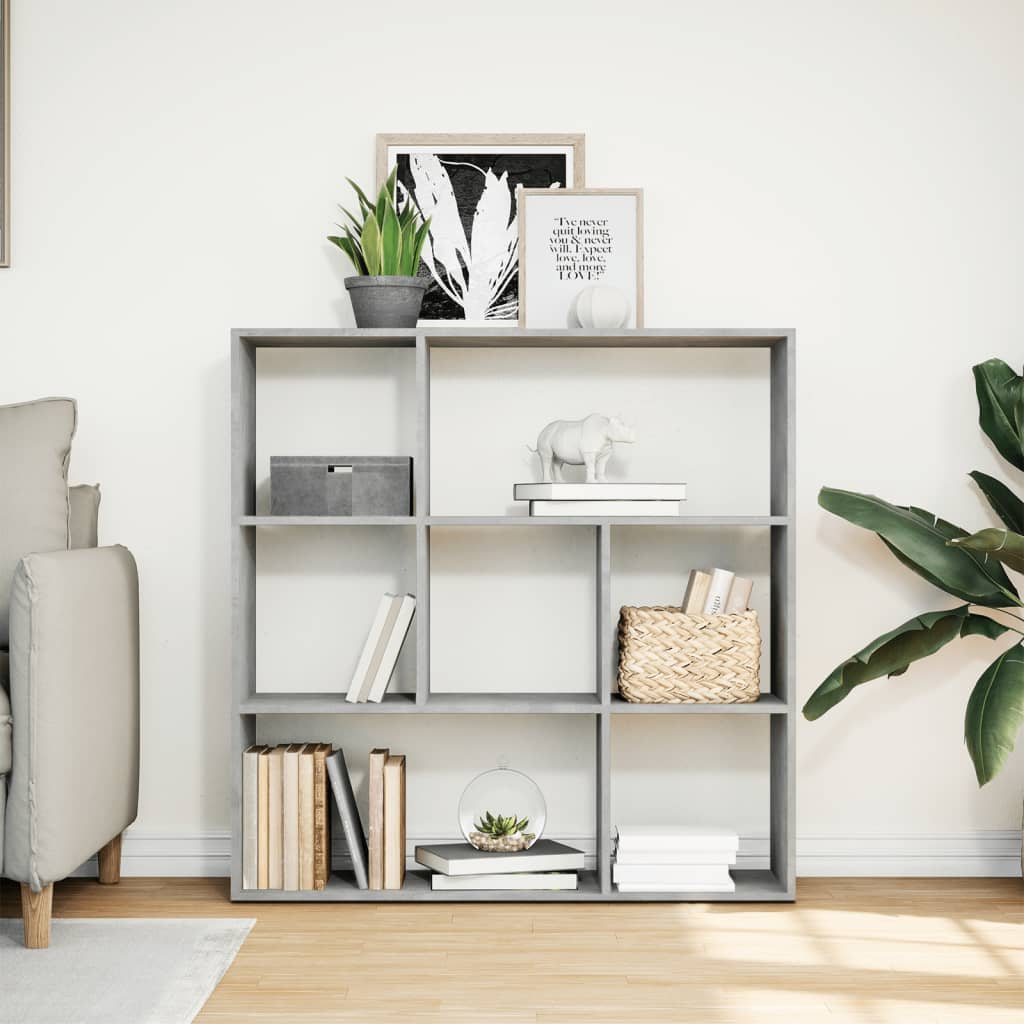 Bookcase/room divider concrete gray 102x29x103.5 cm wood