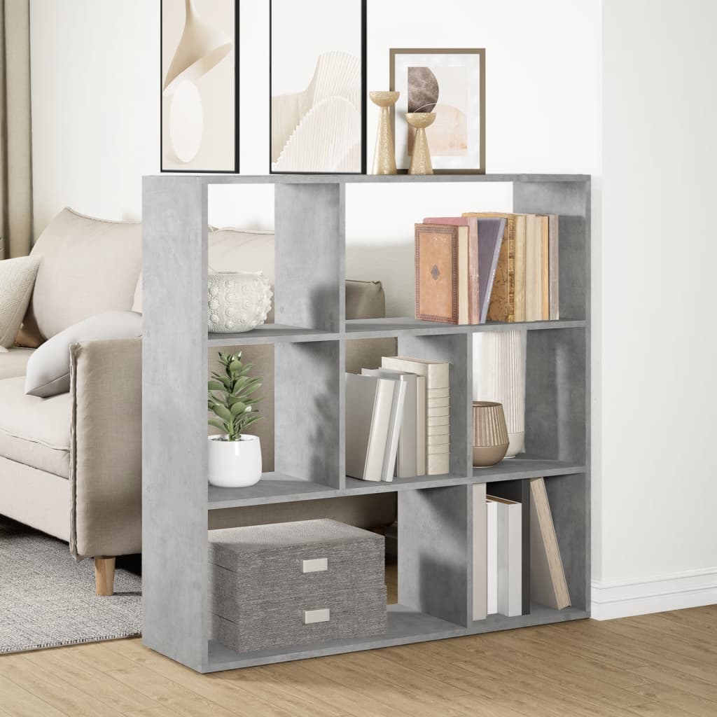 Bookcase/room divider concrete gray 102x29x103.5 cm wood