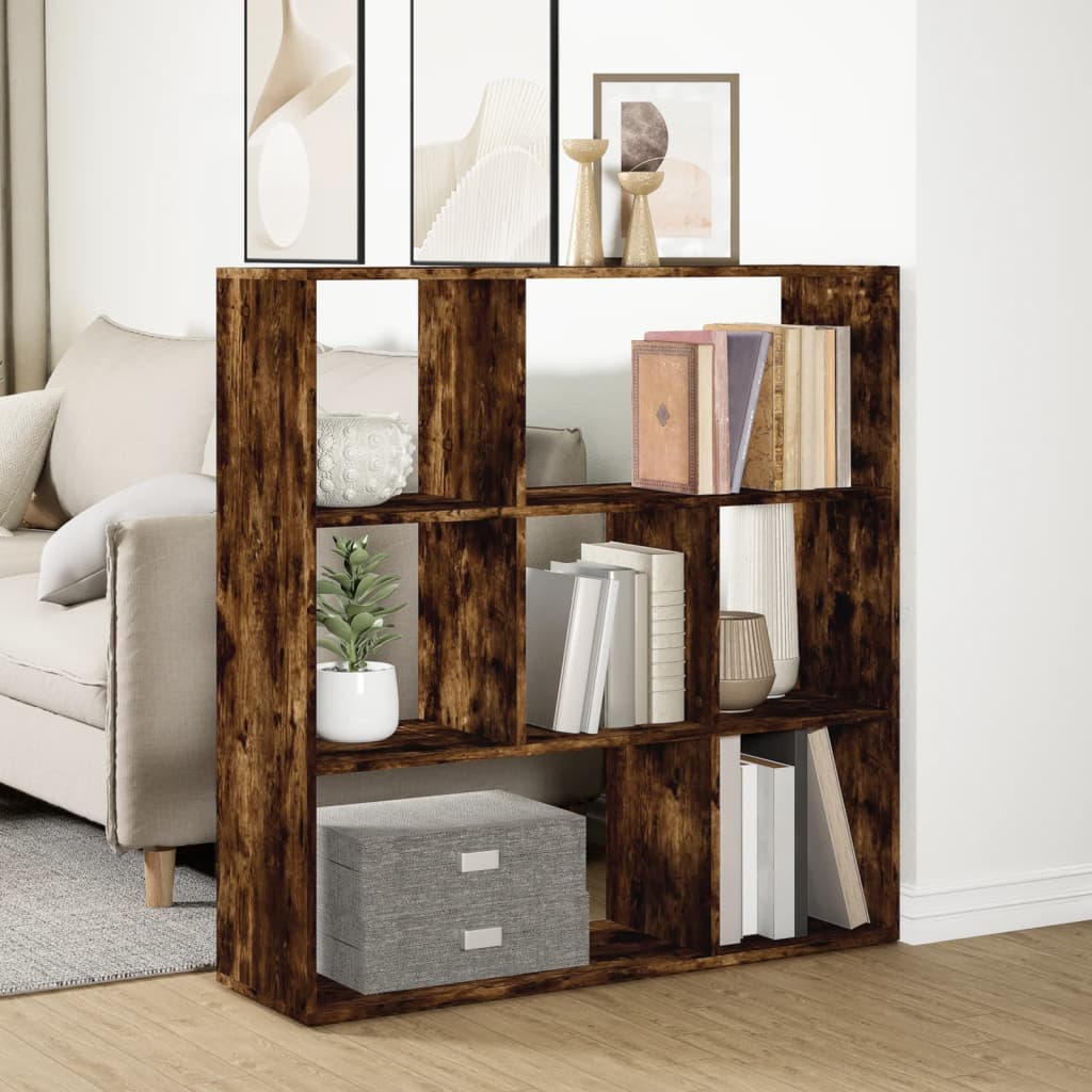 Bookcase/room divider smoky oak 102x29x103.5 cm wood