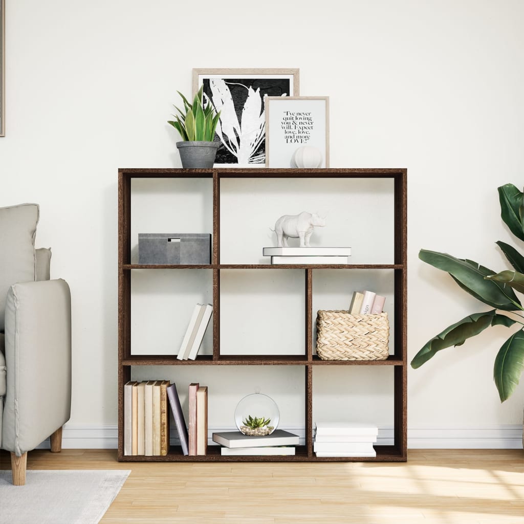 Bookcase/room divider brown oak 102x29x103.5 cm wood