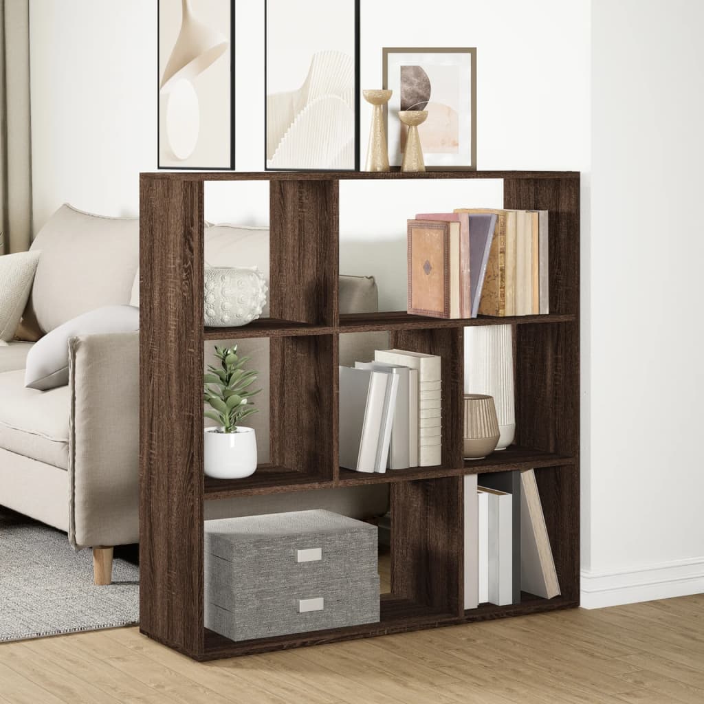 Bookcase/room divider brown oak 102x29x103.5 cm wood