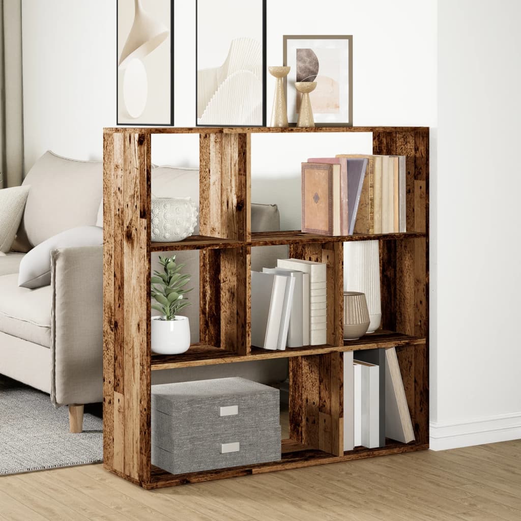 Bookcase/room divider, old wood, 102x29x103.5 cm, wood