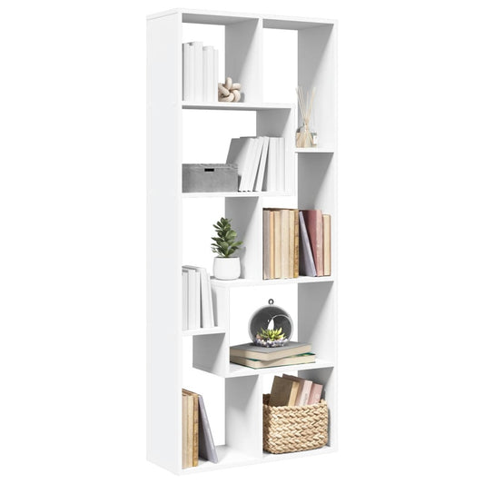 Bookcase/room divider, white 67x25x161.5 cm engineered wood