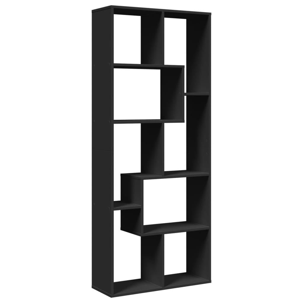 Bookcase/room divider black 67x25x161.5 cm processed wood