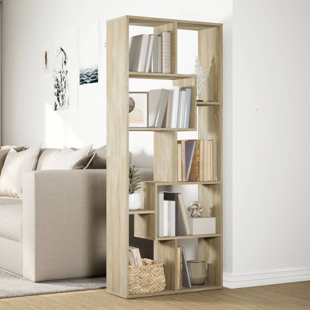 Bookcase/room divider sonoma oak 67x25x161.5 cm wood