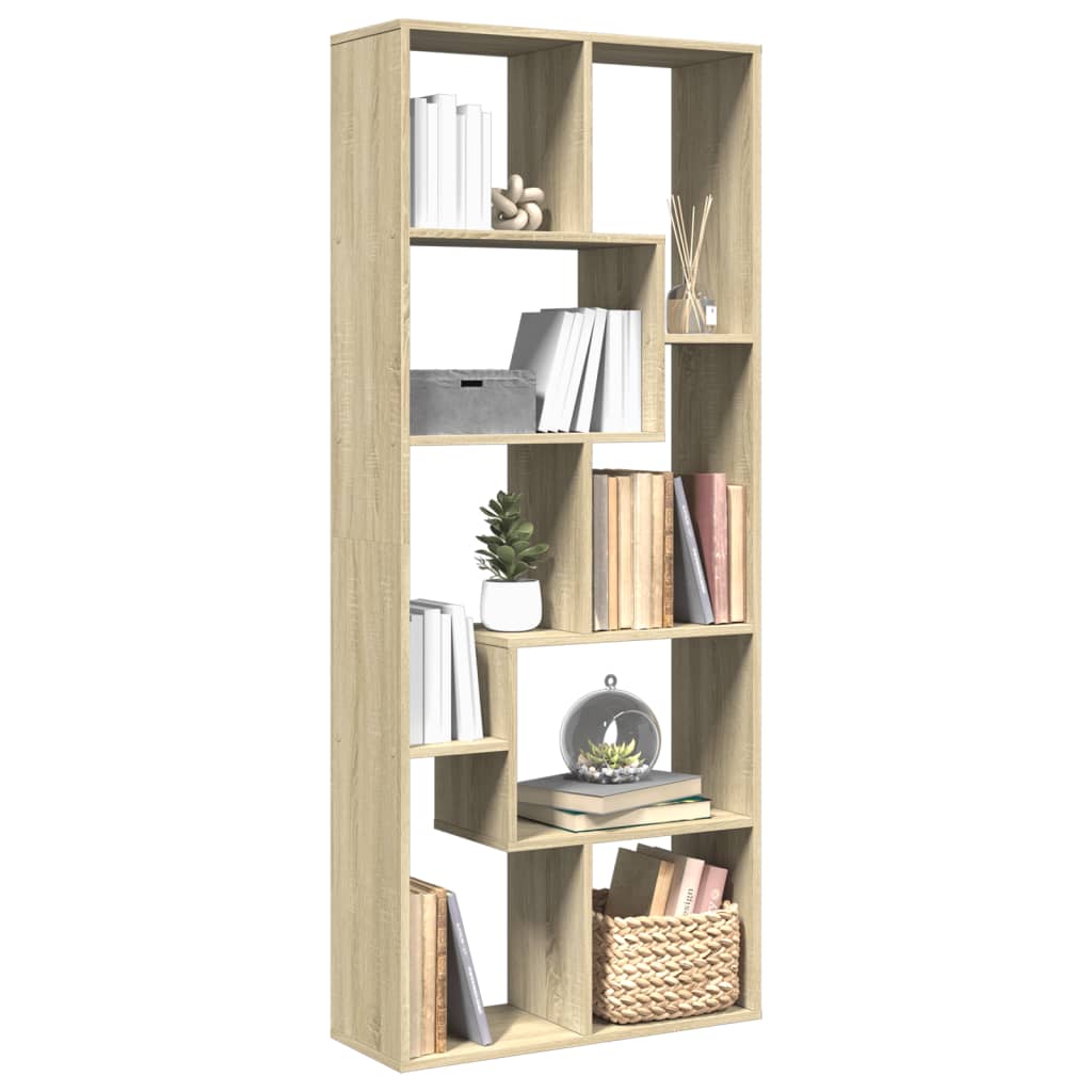 Bookcase/room divider sonoma oak 67x25x161.5 cm wood