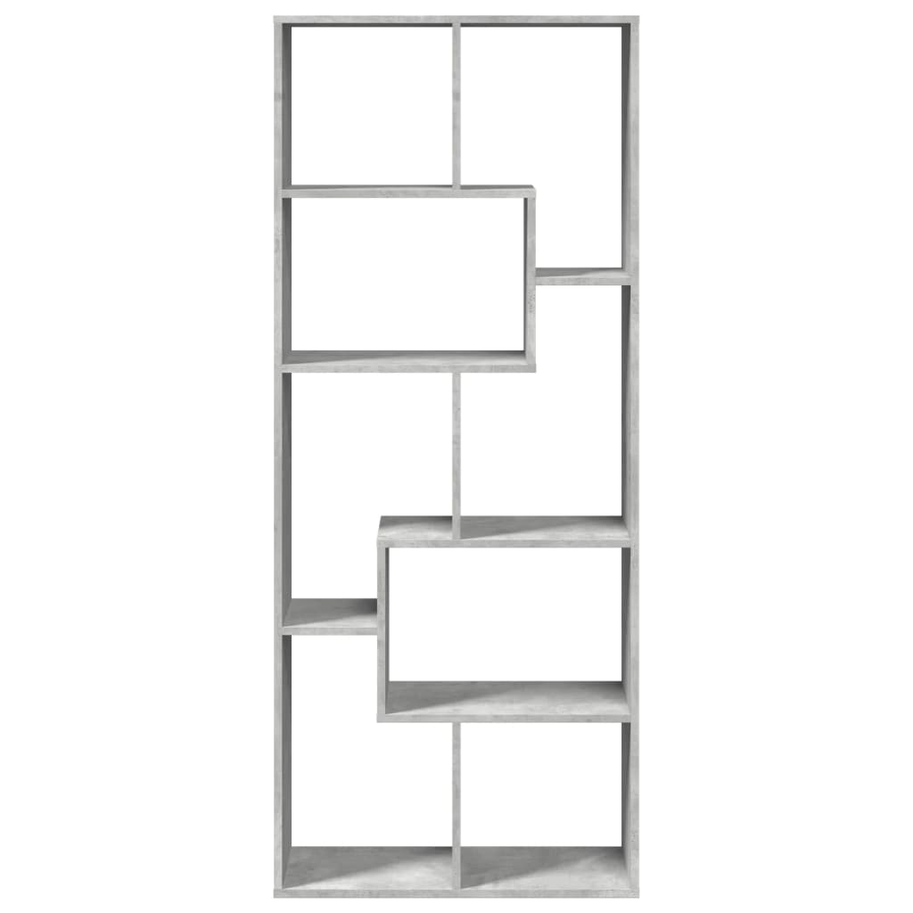 Bookcase/room divider concrete gray 67x25x161.5 cm wood