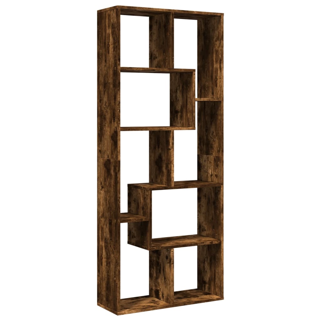 Bookcase/room divider smoky oak 67x25x161.5 cm wood