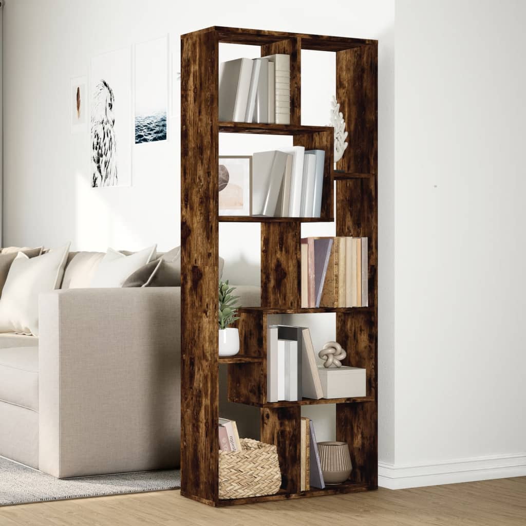 Bookcase/room divider smoky oak 67x25x161.5 cm wood