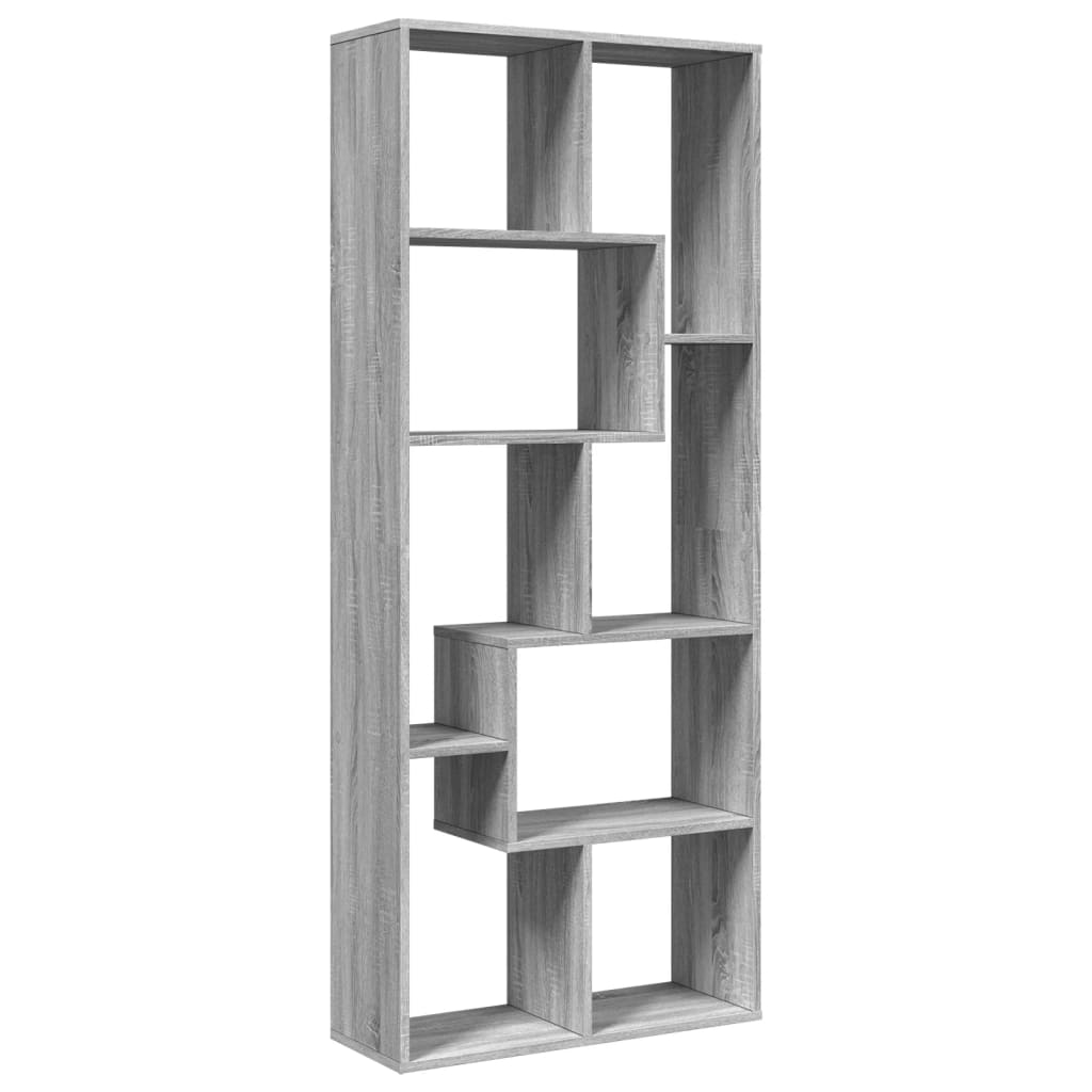 Bookcase/room divider, sonoma gray, 67x25x161.5 cm, wood