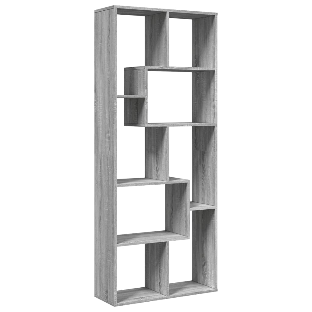 Bookcase/room divider, sonoma gray, 67x25x161.5 cm, wood