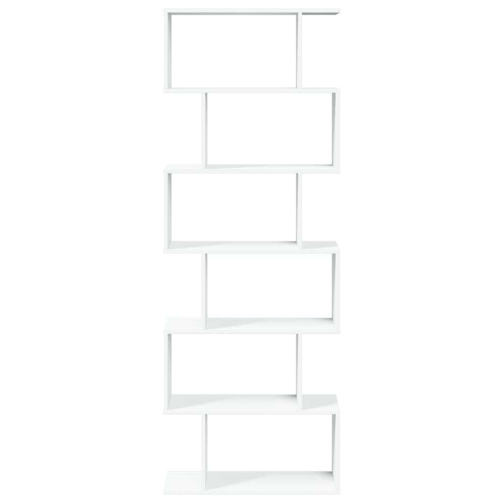 Bookcase/room divider, 6 tiers, white, 70x24x193cm, wood