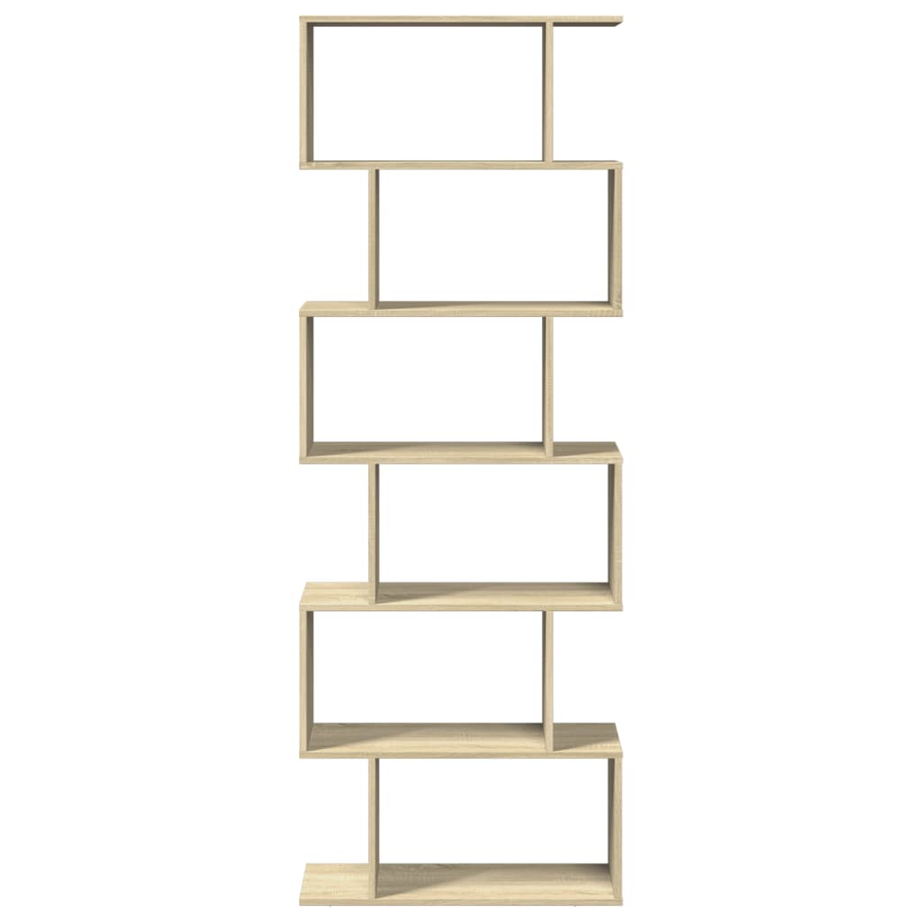 Bookcase/separator 6 levels sonoma oak 70x24x193 cm wood