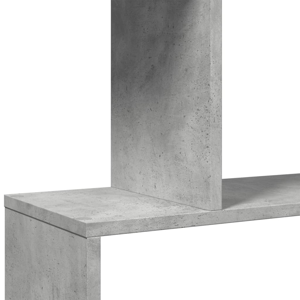 Bookcase/separator 6 levels concrete gray 70x24x193 cm wood