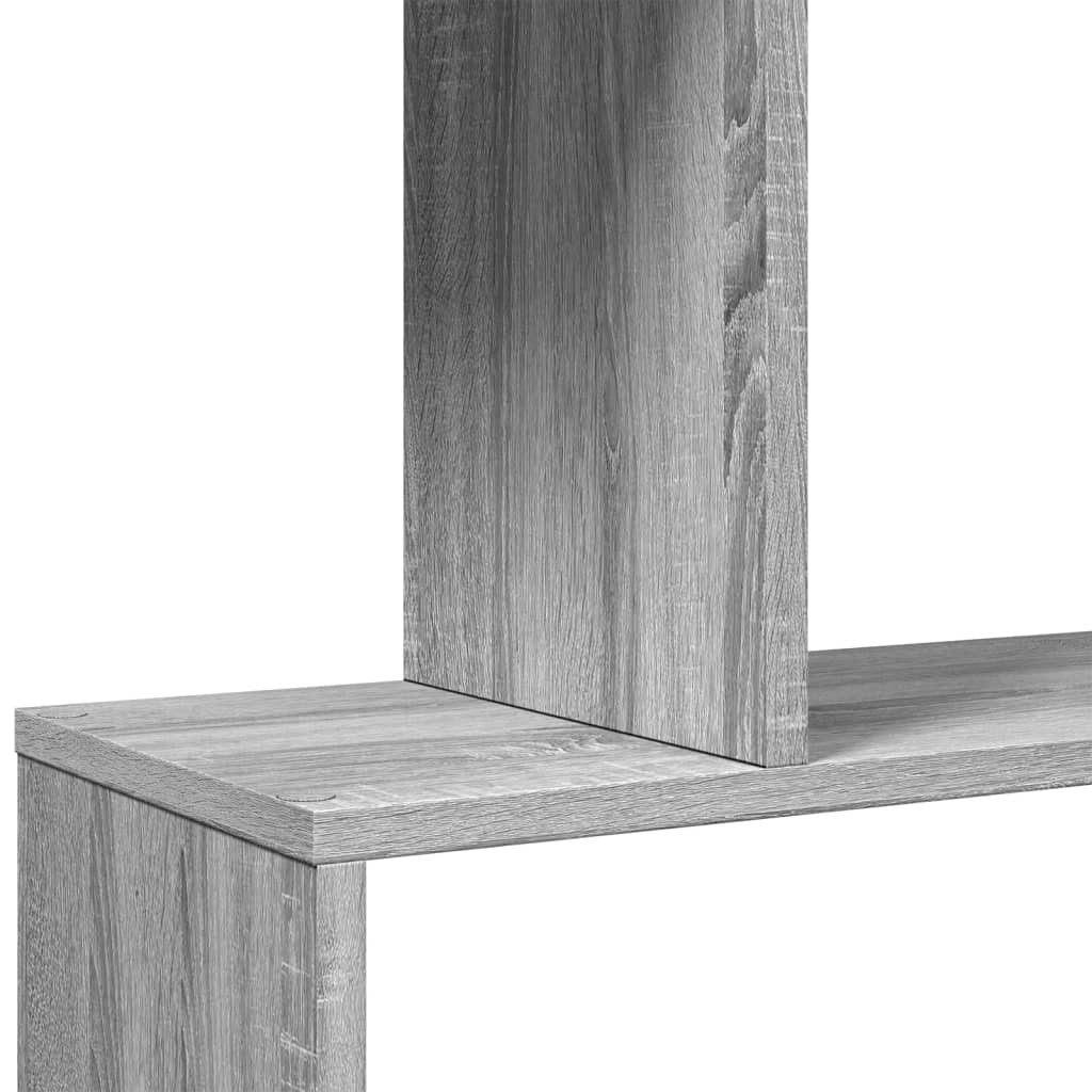 Bookcase/separator 6 levels sonoma gray 70x24x193 cm wood