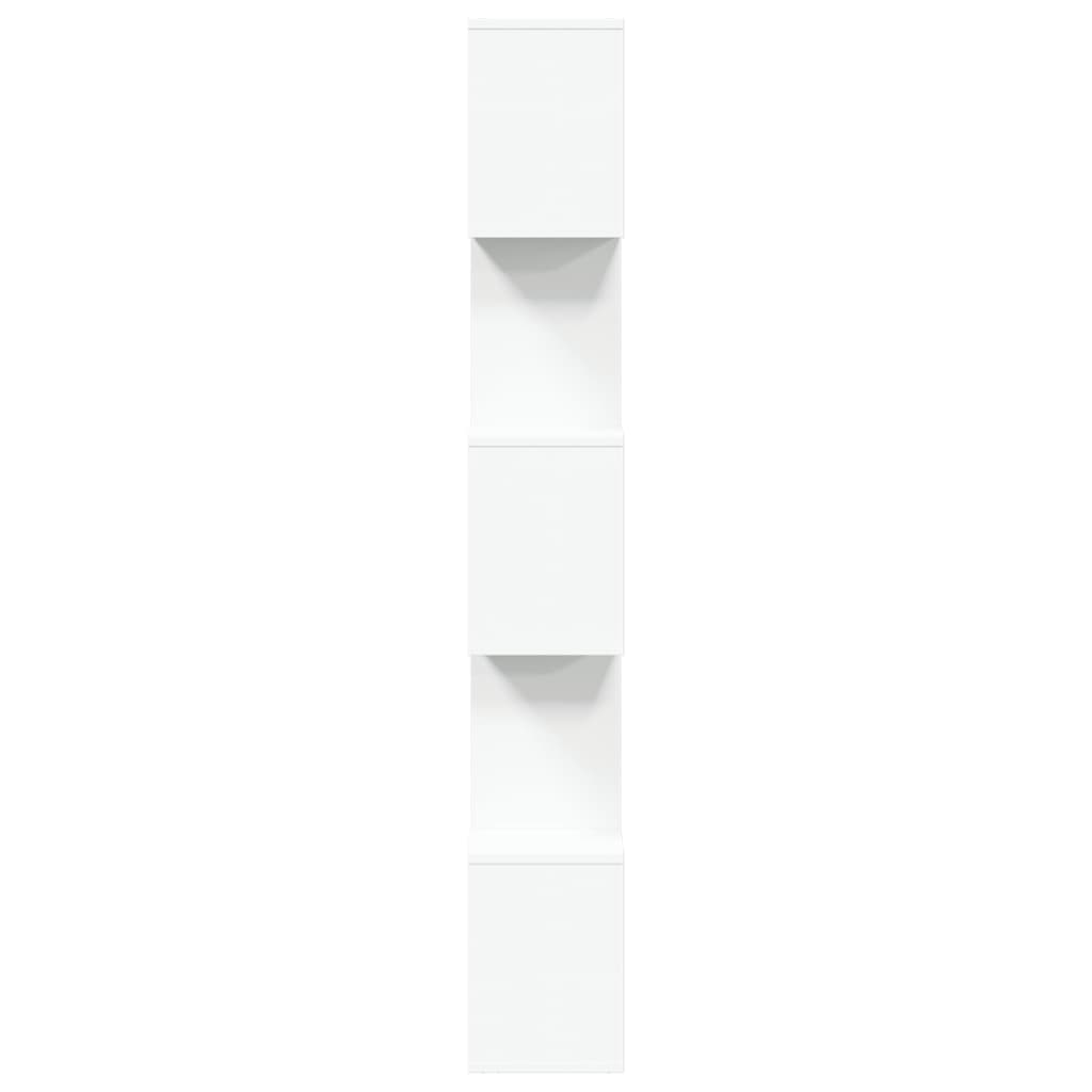 Bookcase/room divider 5 levels, white, 70x24x161 cm, wood