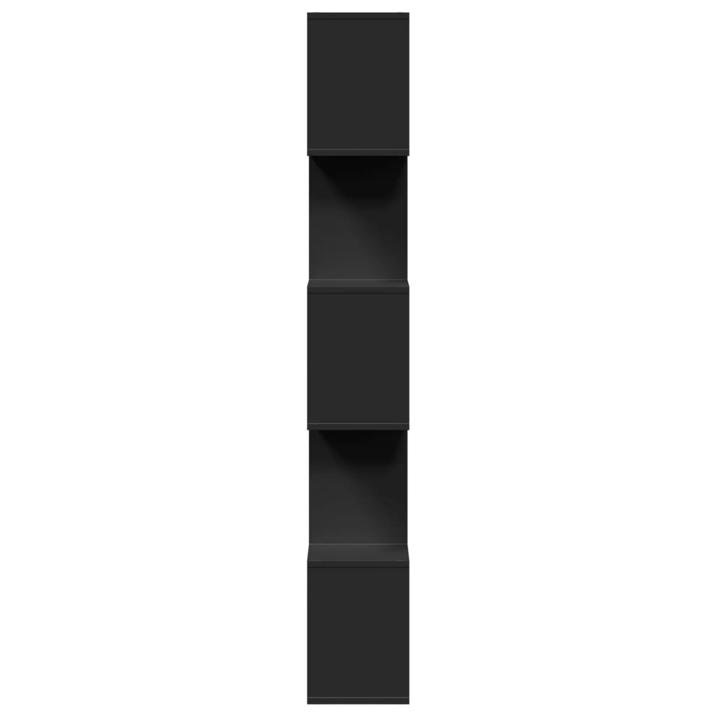 Bookcase/room divider 5 levels black 70x24x161 cm, wood