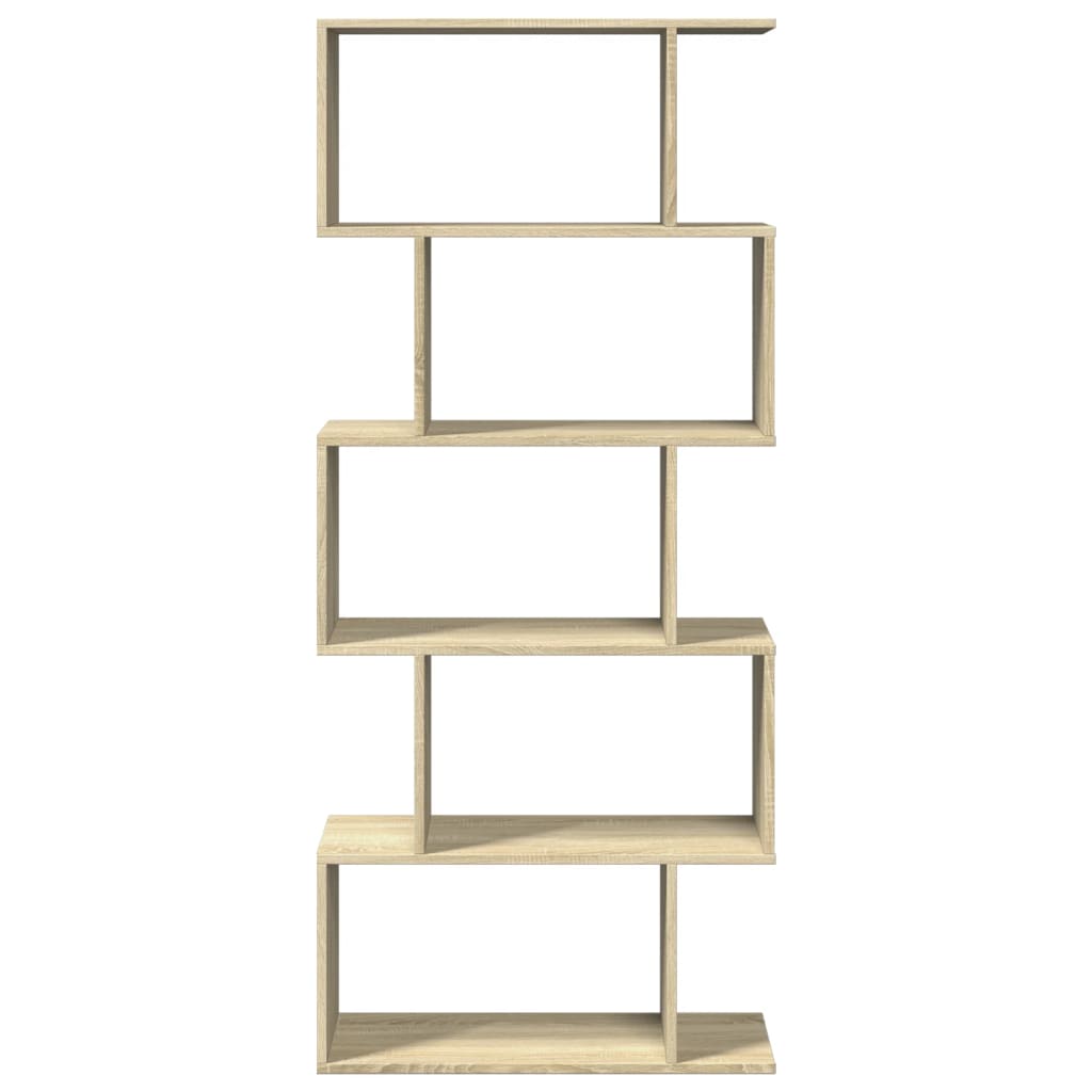 Bookcase/separator 5 levels sonoma oak 70x24x161 cm wood