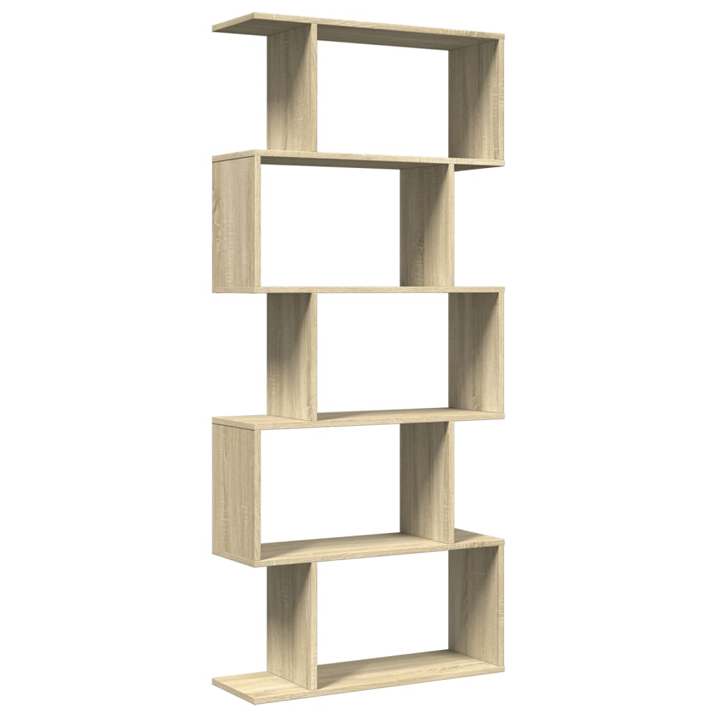 Bookcase/separator 5 levels sonoma oak 70x24x161 cm wood