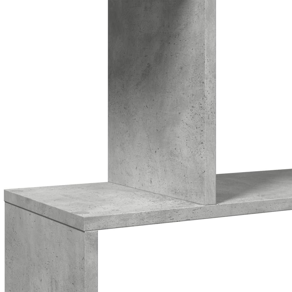 Bookcase/divider 5 levels concrete gray 70x24x161 cm wood