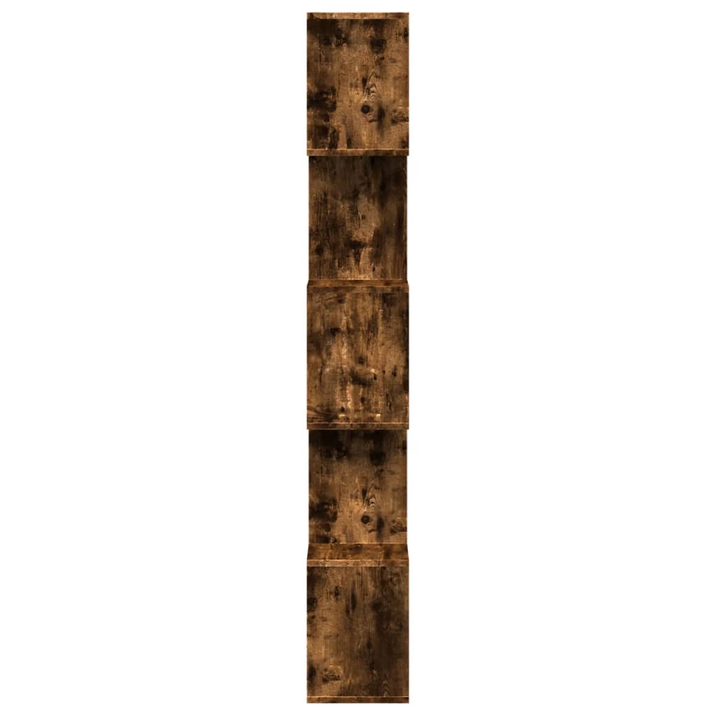 Bookcase/divider 5 levels smoky oak 70x24x161cm wood