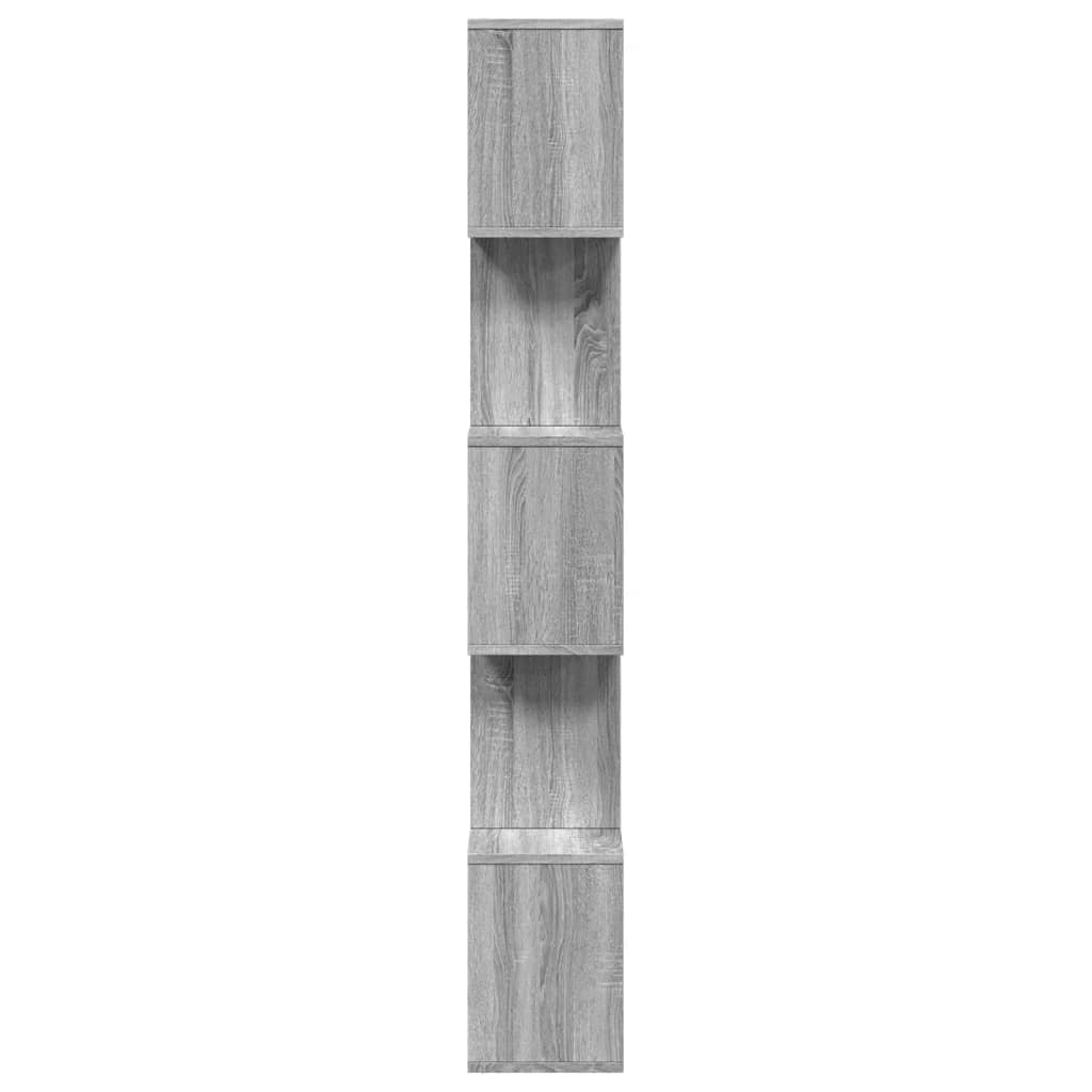 Bookcase/divider 5 levels sonoma gray 70x24x161 cm wood