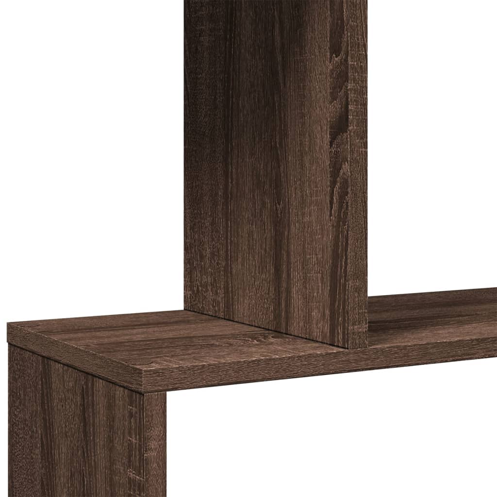 Bookcase/divider 5 levels brown oak 70x24x161 cm wood