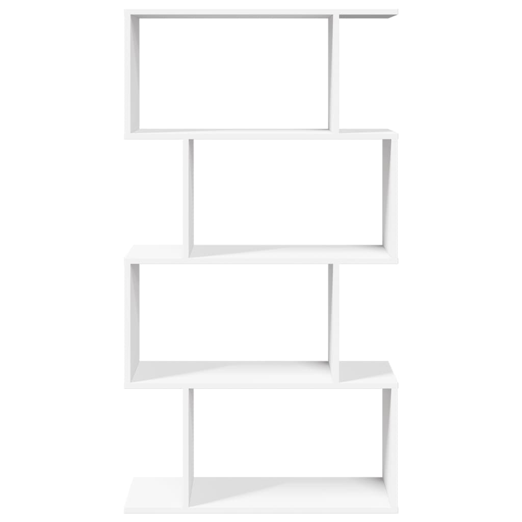 Bookcase/room divider 4 levels, white, 70x24x129 cm, wood