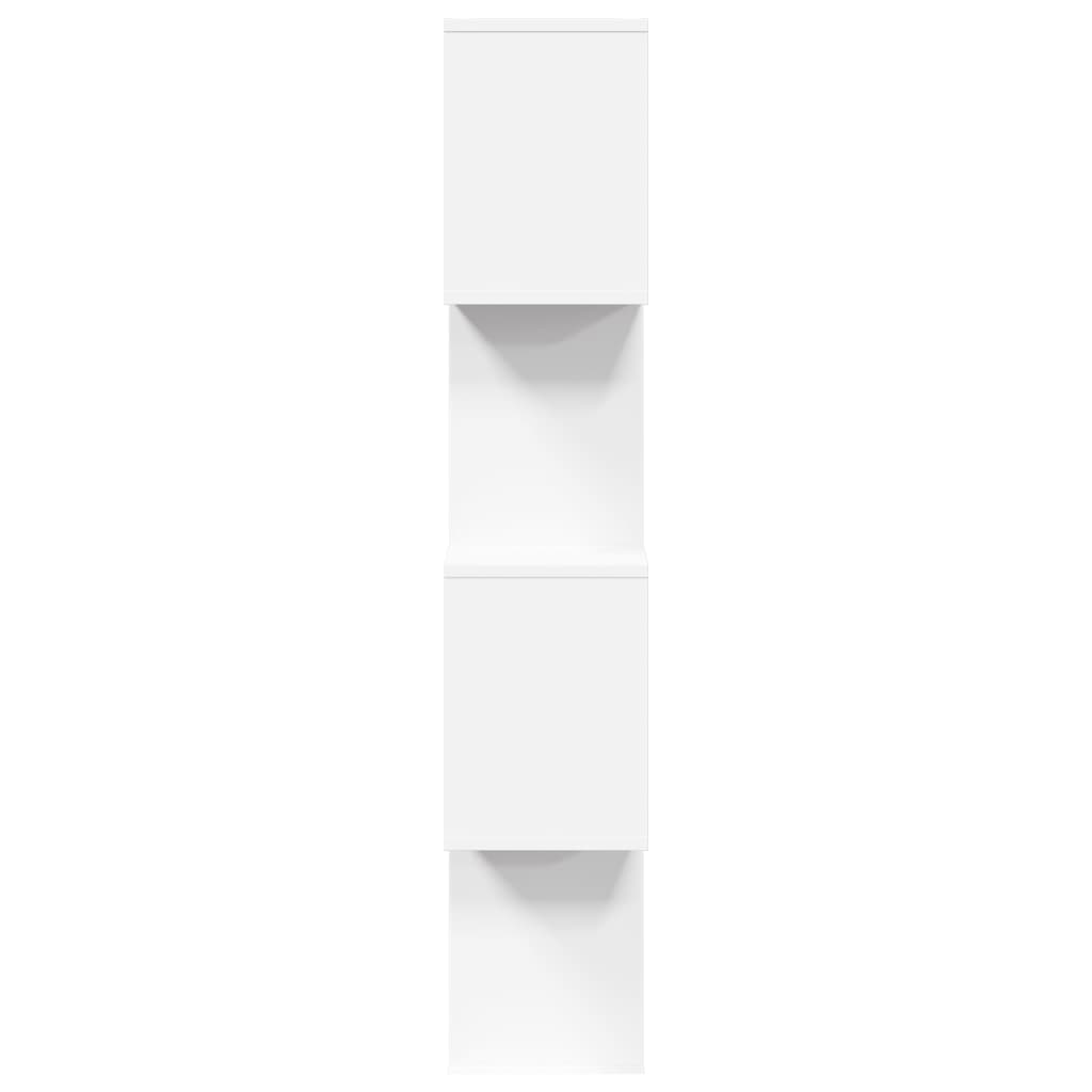 Bookcase/room divider 4 levels, white, 70x24x129 cm, wood