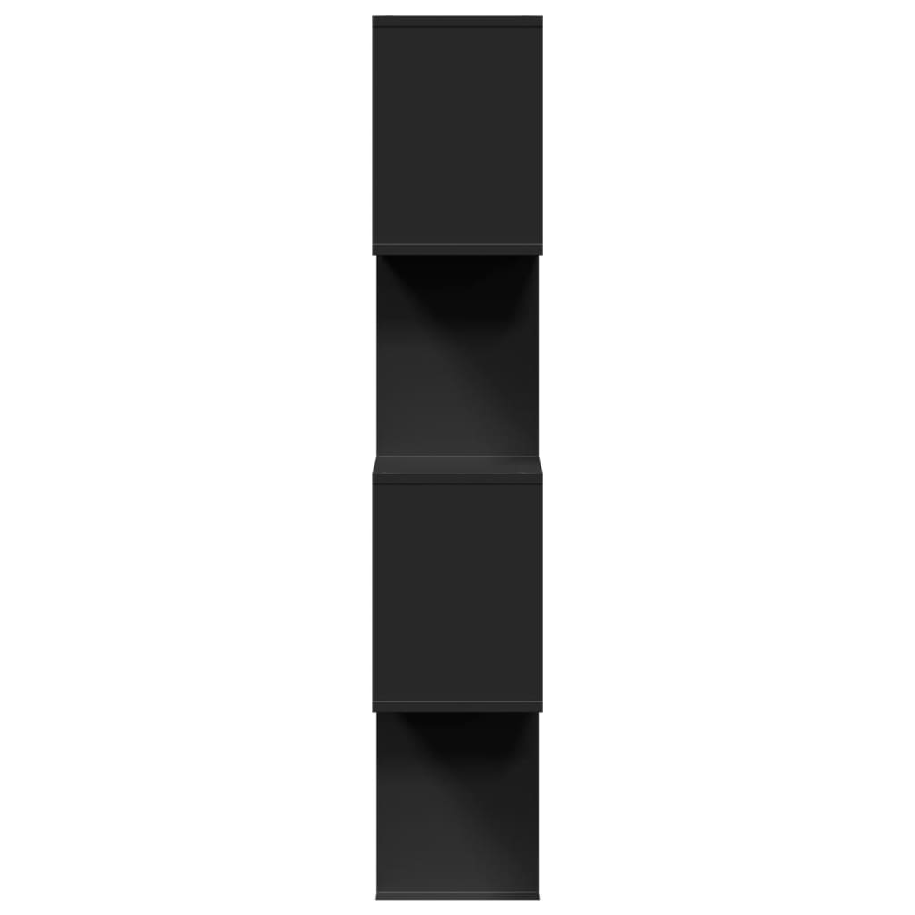 Bookcase/room divider 4 levels black 70x24x129 cm, wood