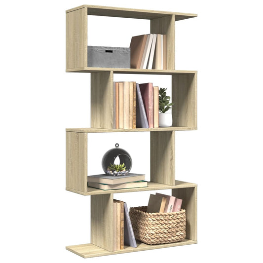 Bookcase/divider 4 levels sonoma oak 70x24x129cm wood