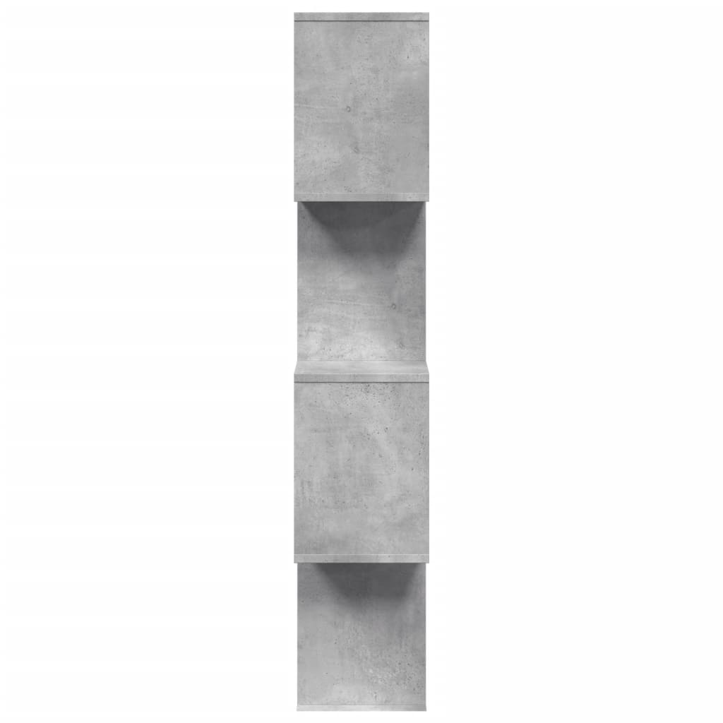 Bookcase/divider 4 levels concrete gray 70x24x129cm wood