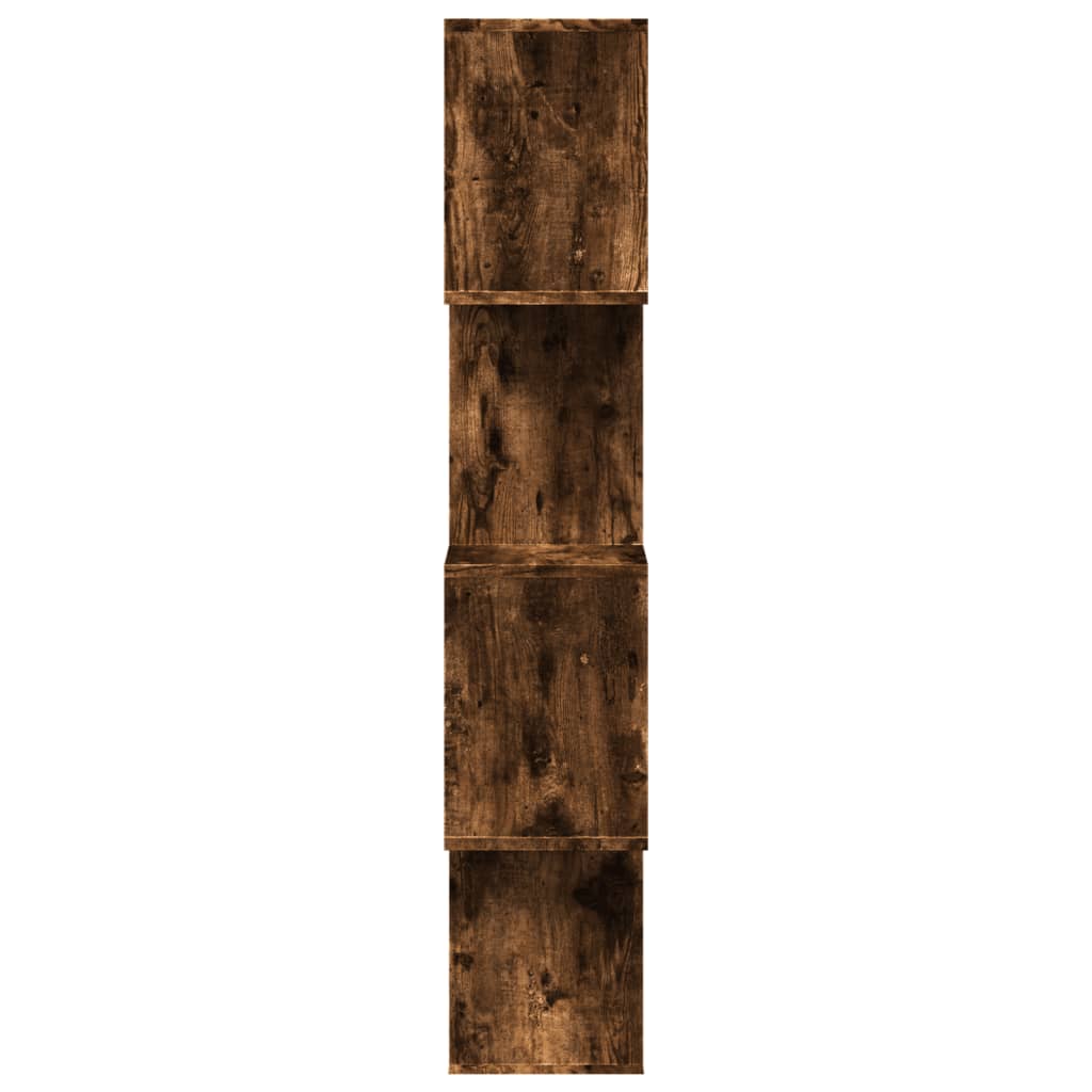 Bookcase/divider 4 levels smoky oak 70x24x129cm wood