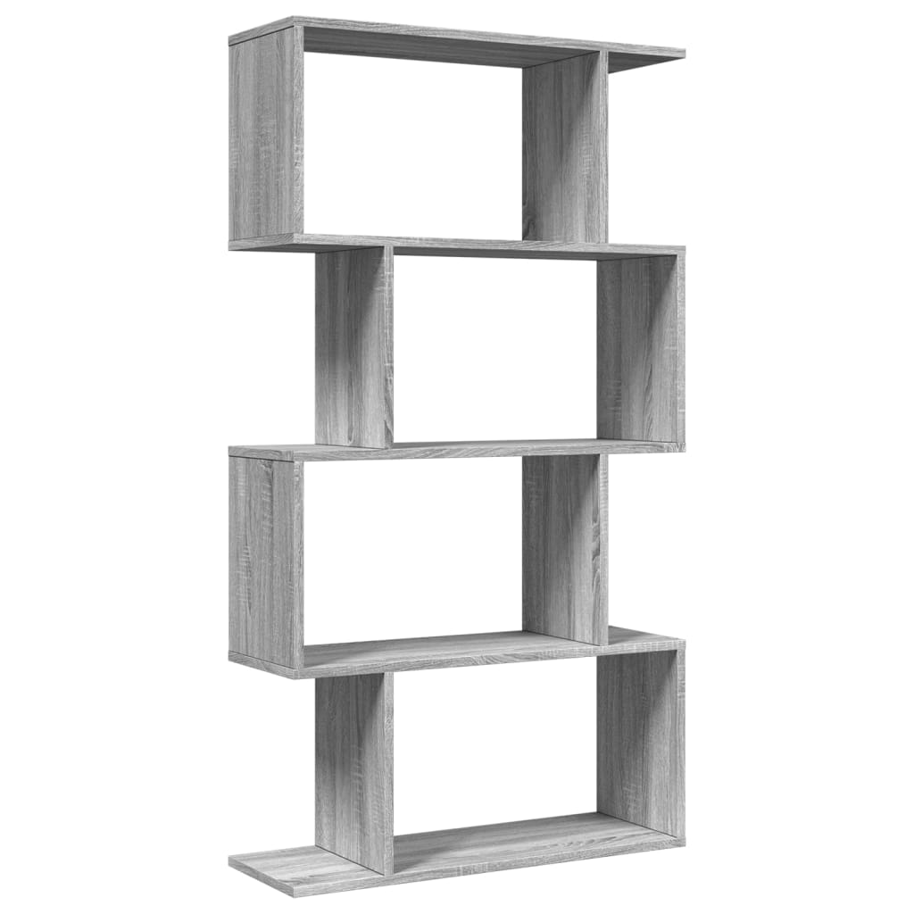 Bookcase/divider 4 levels sonoma gray 70x24x129cm wood