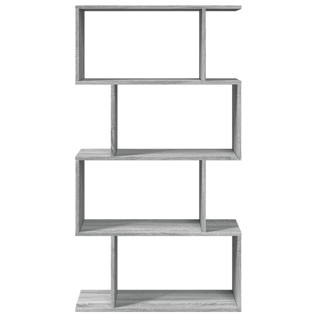 Bookcase/divider 4 levels sonoma gray 70x24x129cm wood