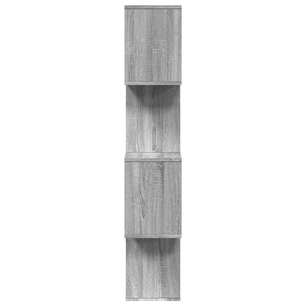 Bookcase/divider 4 levels sonoma gray 70x24x129cm wood