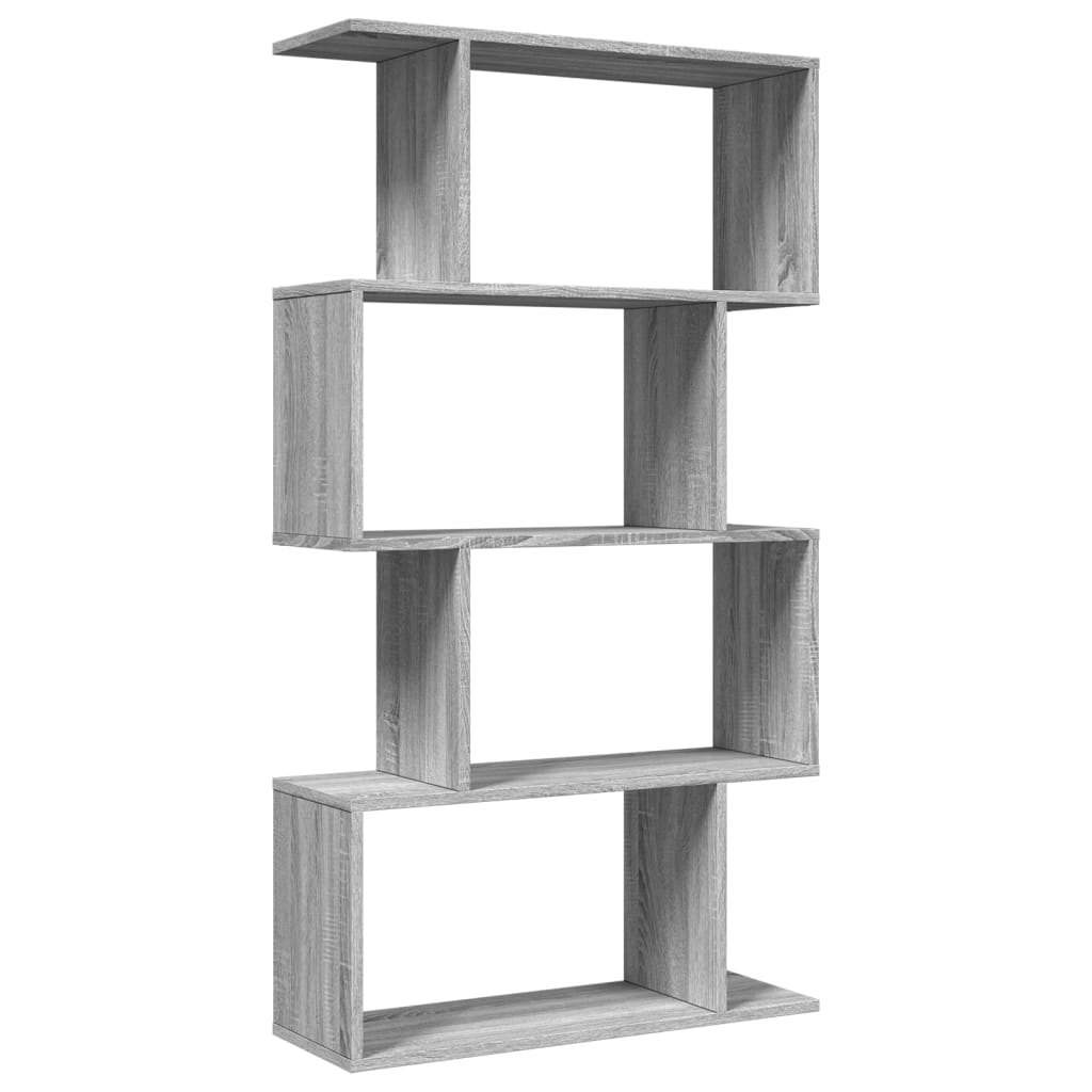 Bookcase/divider 4 levels sonoma gray 70x24x129cm wood