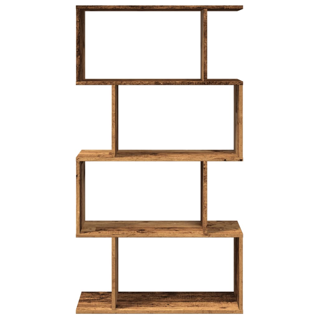 Bookcase/divider 4 levels old wood 70x24x129cm wood