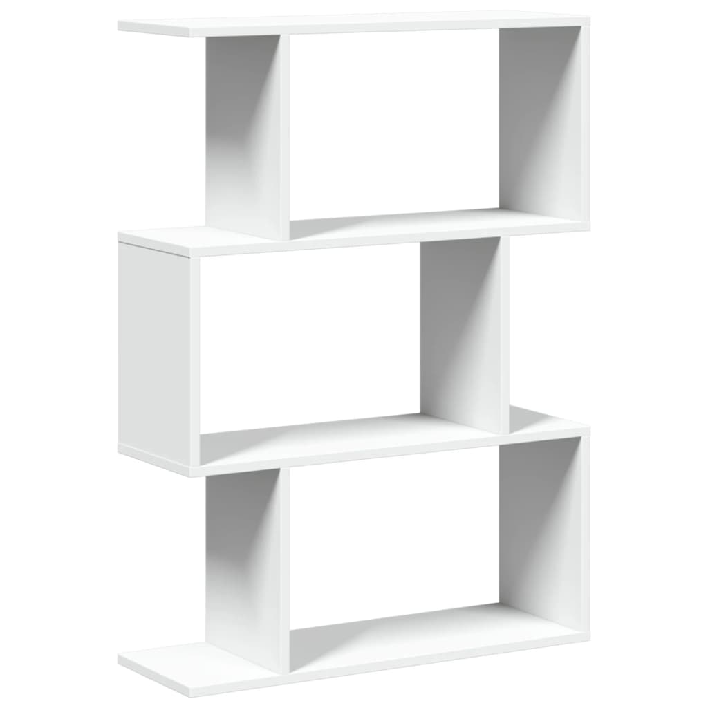 Bookcase/room divider, 3 tiers, white, 70x24x97 cm, wood