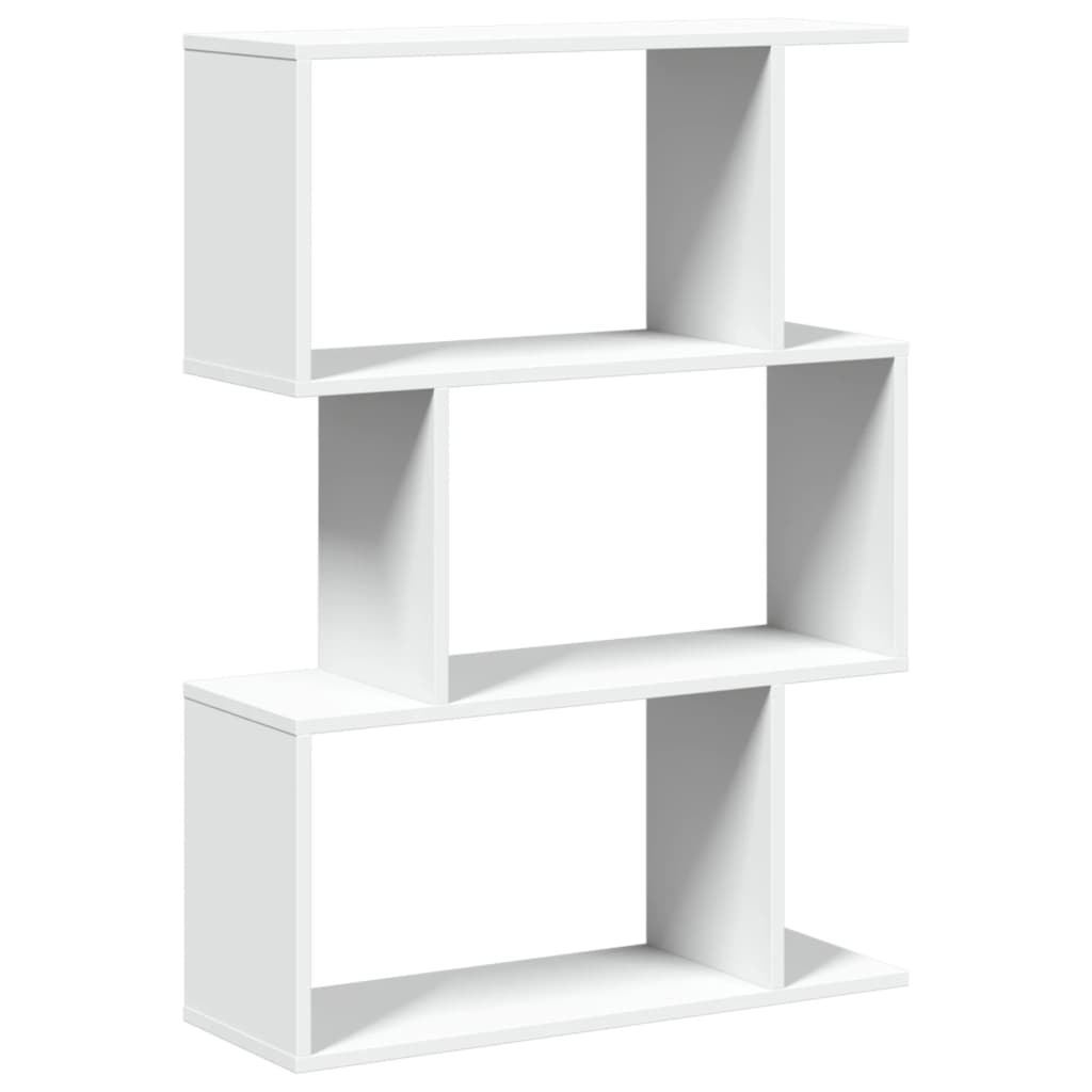 Bookcase/room divider, 3 tiers, white, 70x24x97 cm, wood