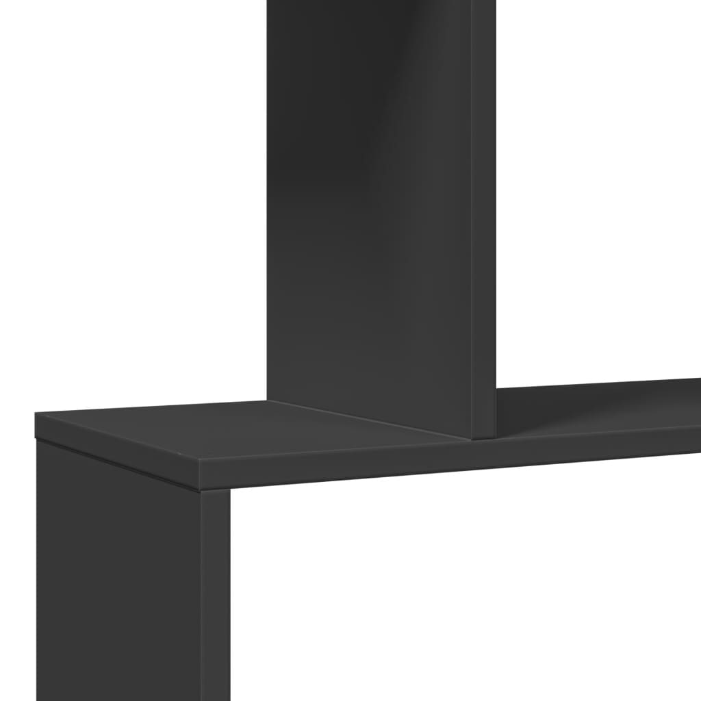 Bookcase/room divider 3 levels black 70x24x97 cm, wood