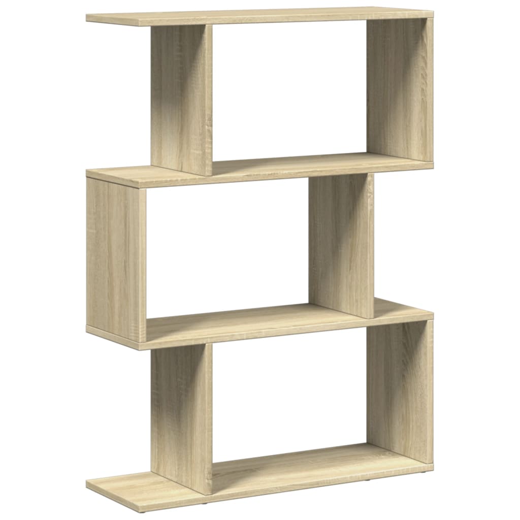 Bookcase/divider 3 levels sonoma oak 70x24x97 cm wood