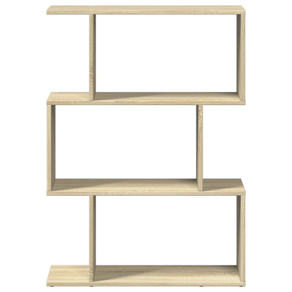 Bookcase/divider 3 levels sonoma oak 70x24x97 cm wood