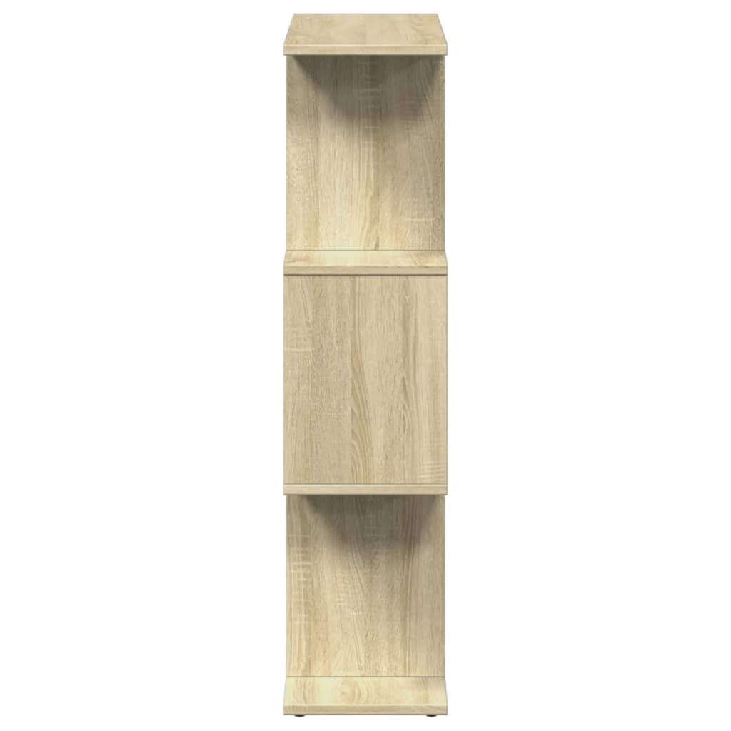 Bookcase/divider 3 levels sonoma oak 70x24x97 cm wood