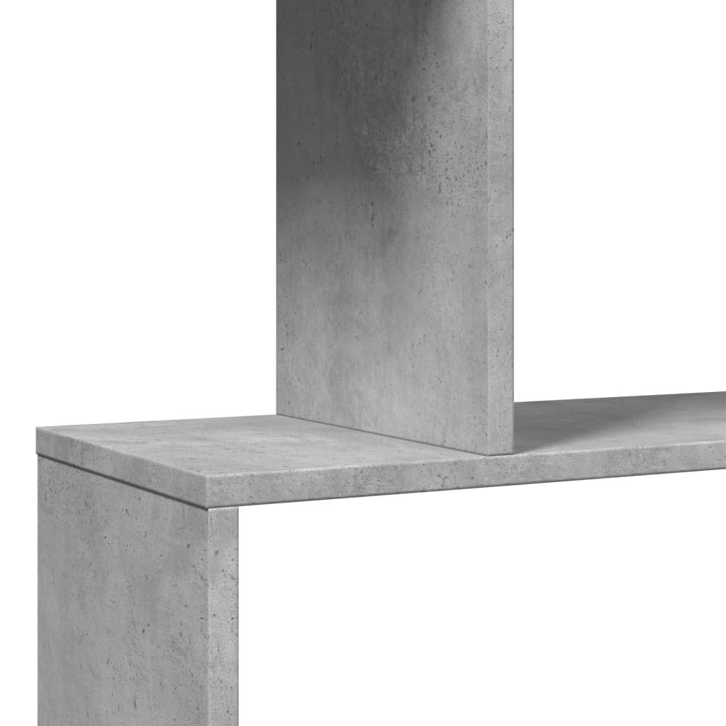 Bookcase/separator 3 levels concrete gray 70x24x97 cm wood