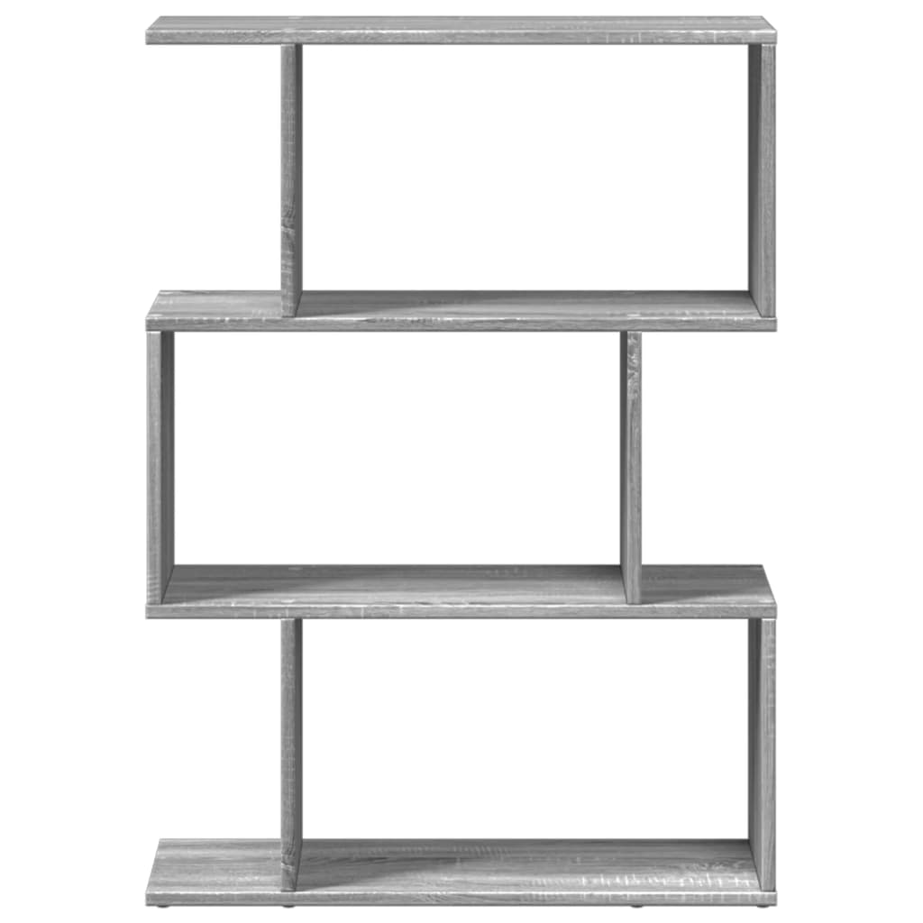 Bookcase/separator 3 levels sonoma gray 70x24x97 cm wood