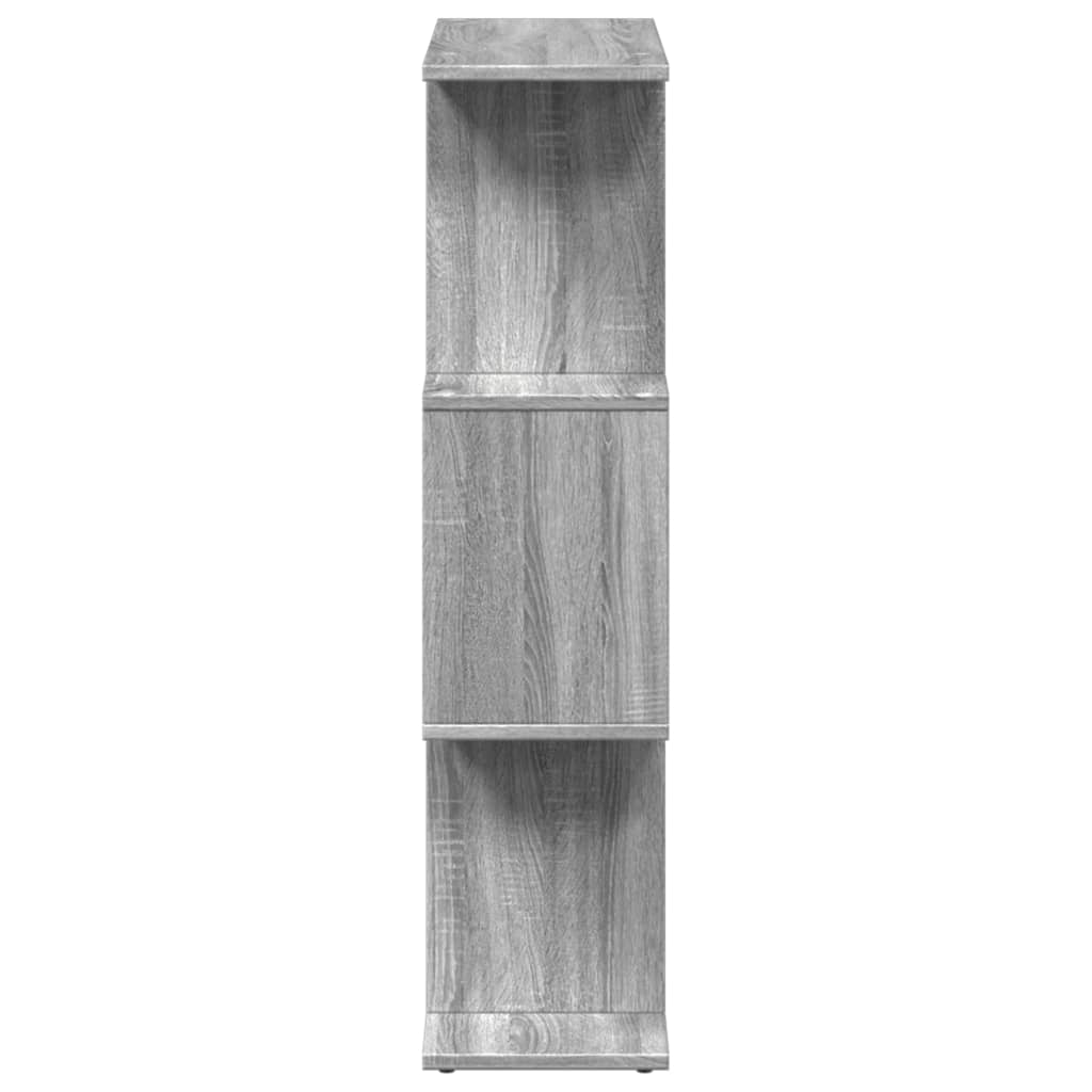 Bookcase/separator 3 levels sonoma gray 70x24x97 cm wood