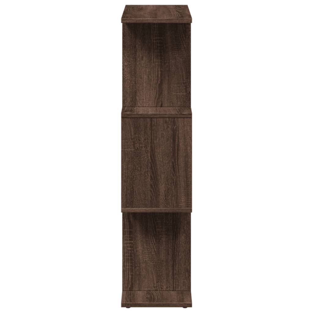 Bookcase/divider 3 levels brown oak 70x24x97 cm wood