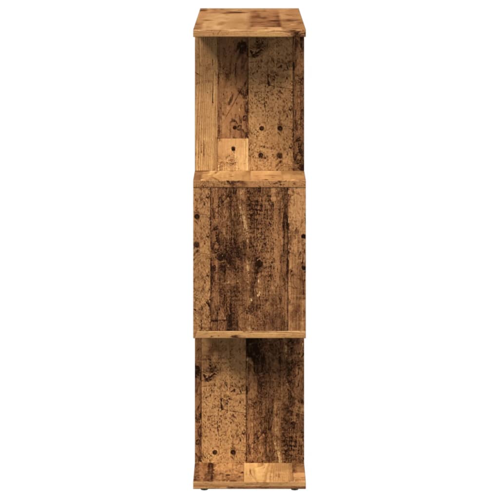 Bookcase/separator 3 levels old wood 70x24x97 cm wood